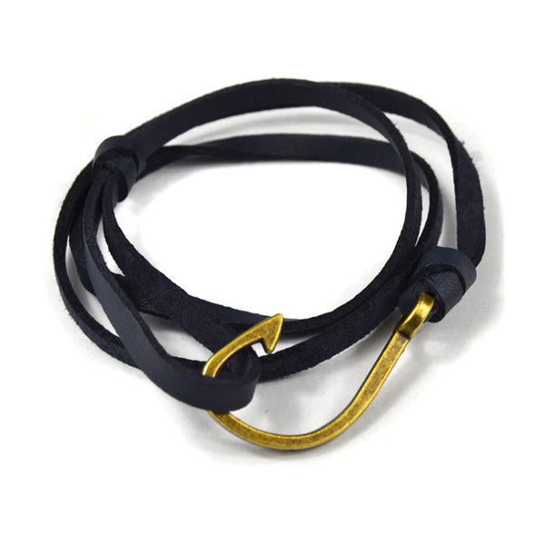 Leather Paracord Fish Hook Bracelet “Hope”